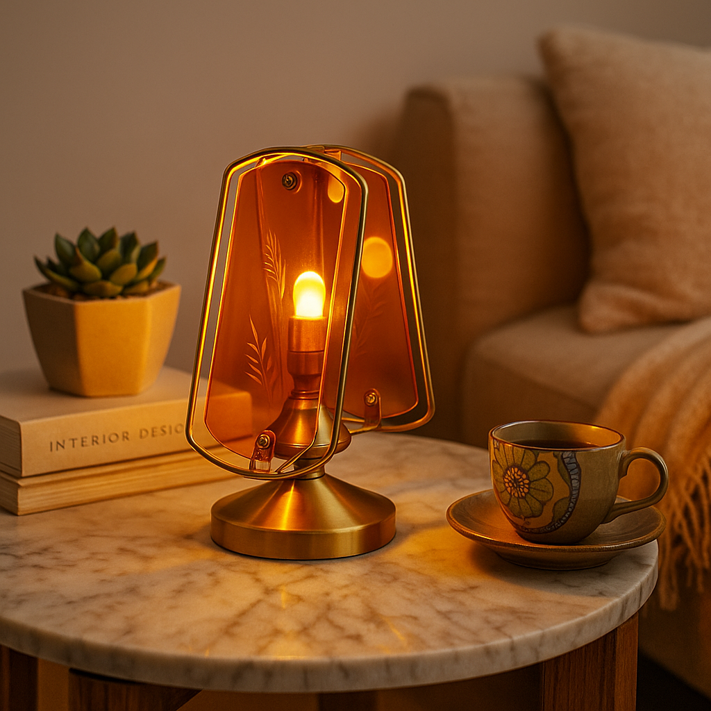 PetalGlow - Nattbordslampe med blomstergravering