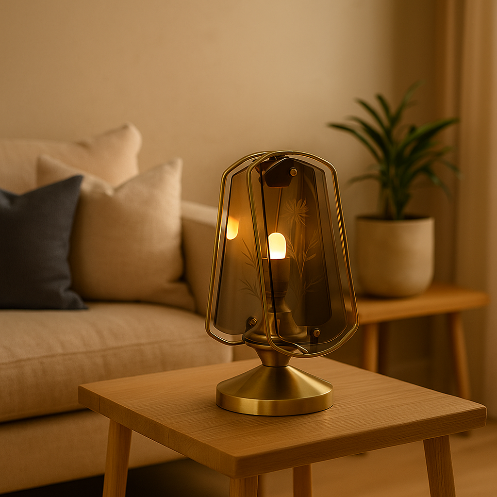 PetalGlow - Nattbordslampe med blomstergravering