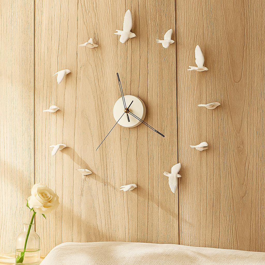 SkyFlight – Kunstnerisk klokke med fuglesilhuett