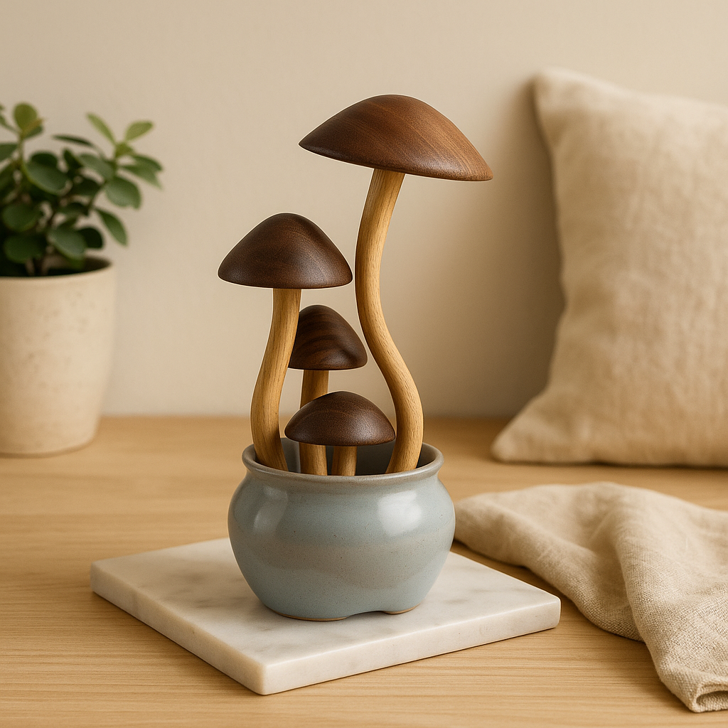 WhimsiShroom interiørdesign – Lekent sopparrangement