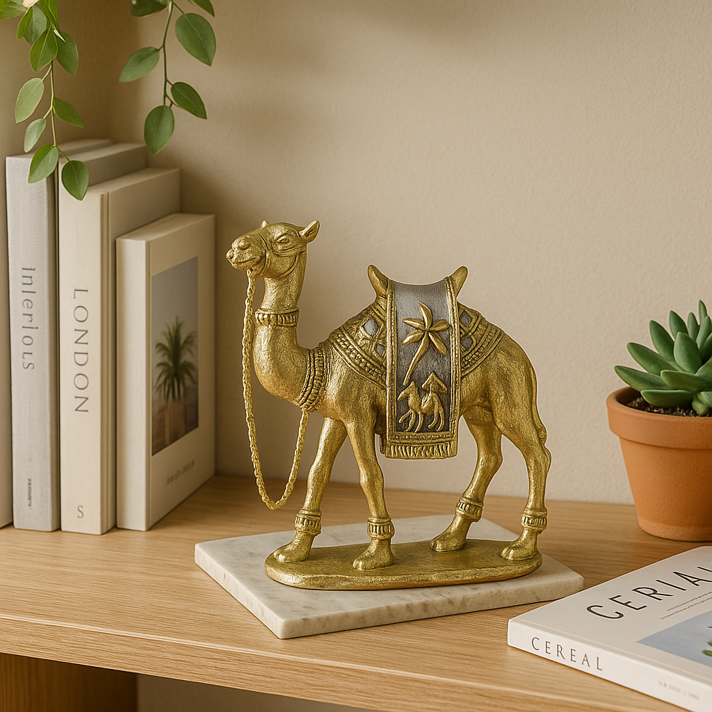 DesertMajesty - Kameleonfigur med utsmykket sal og elegant finish