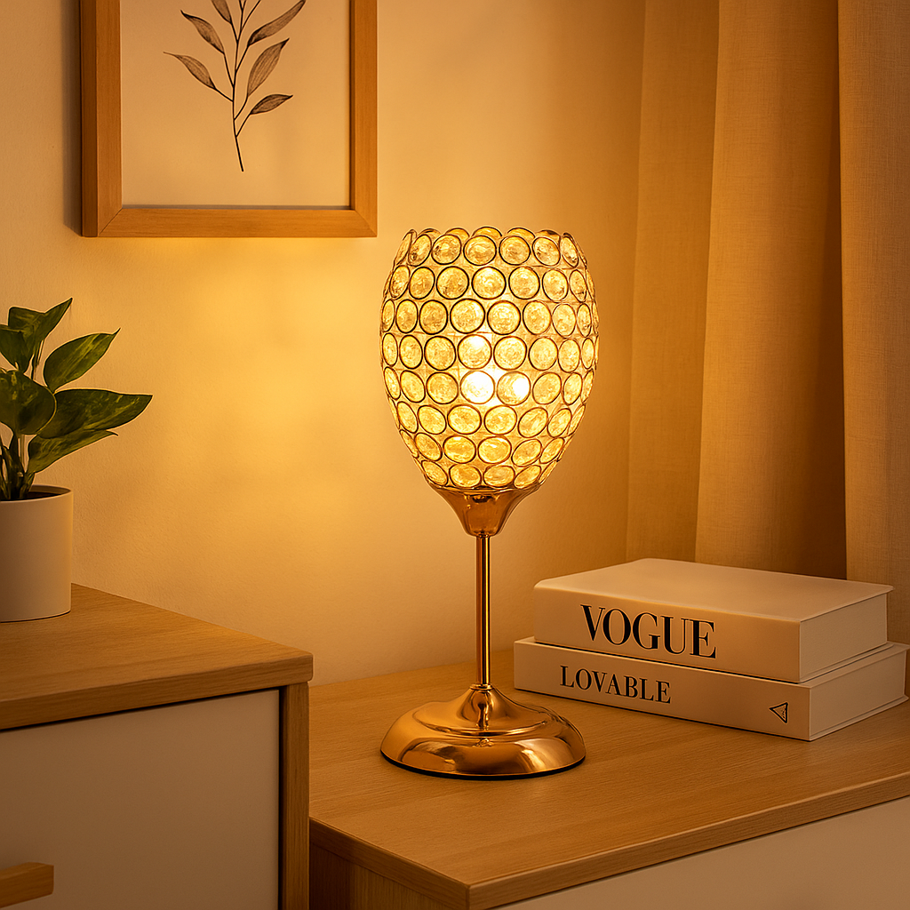 LumiCup - Elegant nattbordslampe i krystall