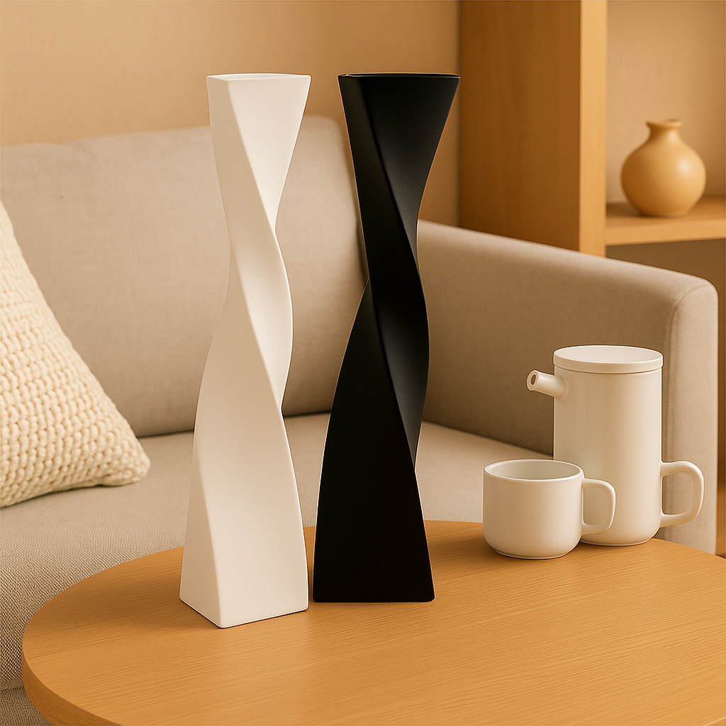 SpiralElegance – Moderne keramisk vase med spiraldesign