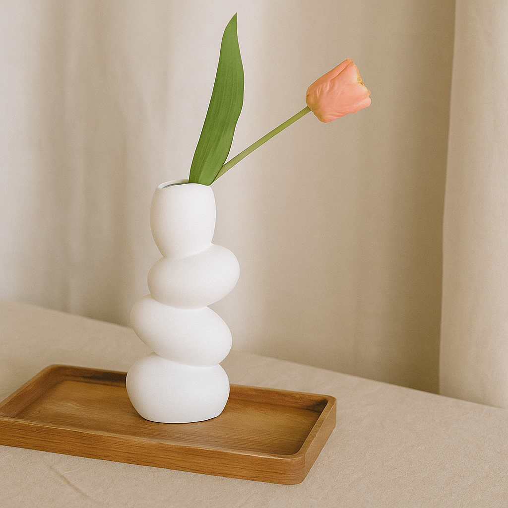 OvaForm oval keramisk vase - moderne eggformet midtpunkt