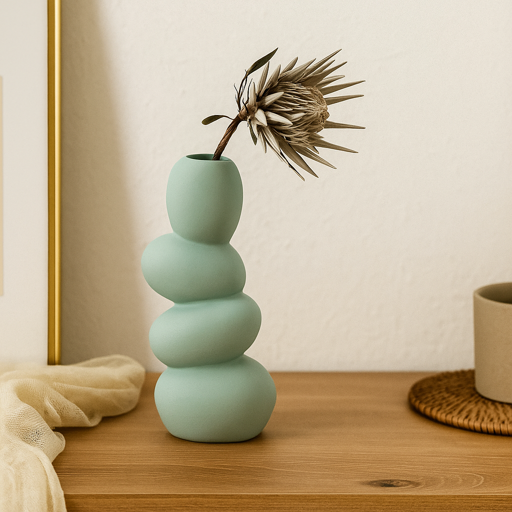 OvaForm oval keramisk vase - moderne eggformet midtpunkt