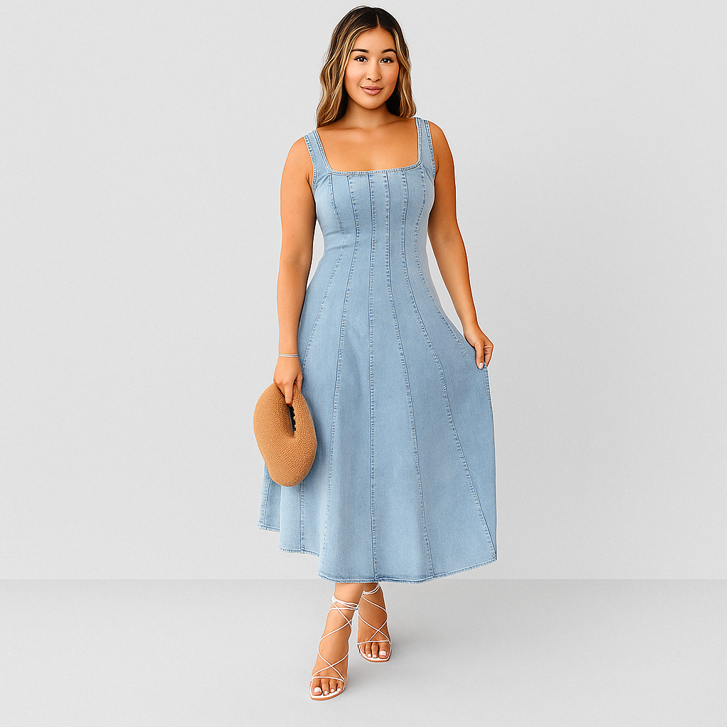Modastra - Minimalistisk Moderne Denimkjole