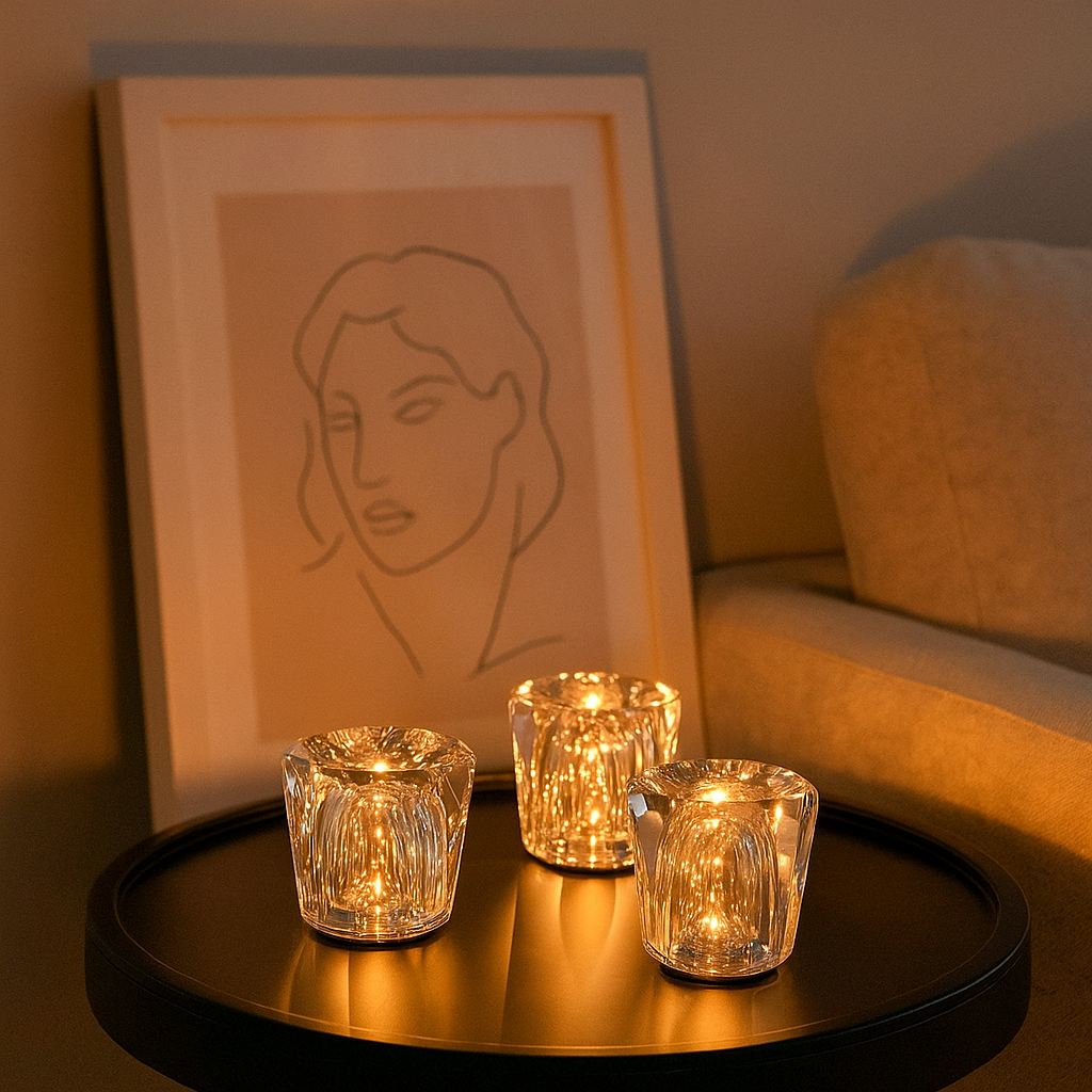 Lunara - Ledningsfri krystall LED-bordlampe