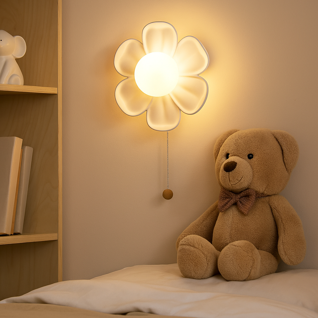 BloomSphere – Kunstnerisk blomsterkulevegglampe