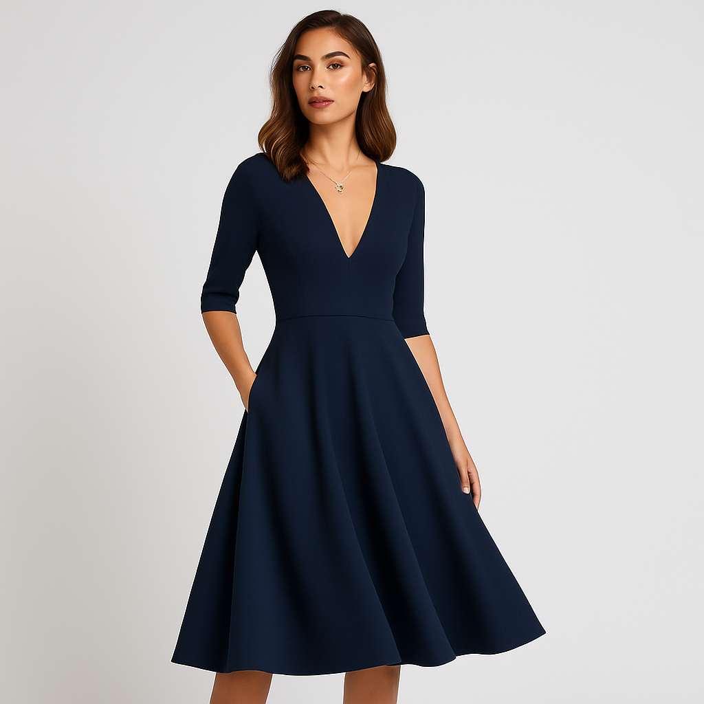 Elan Midi Flare-kjole – Raffinert stil for alle anledninger