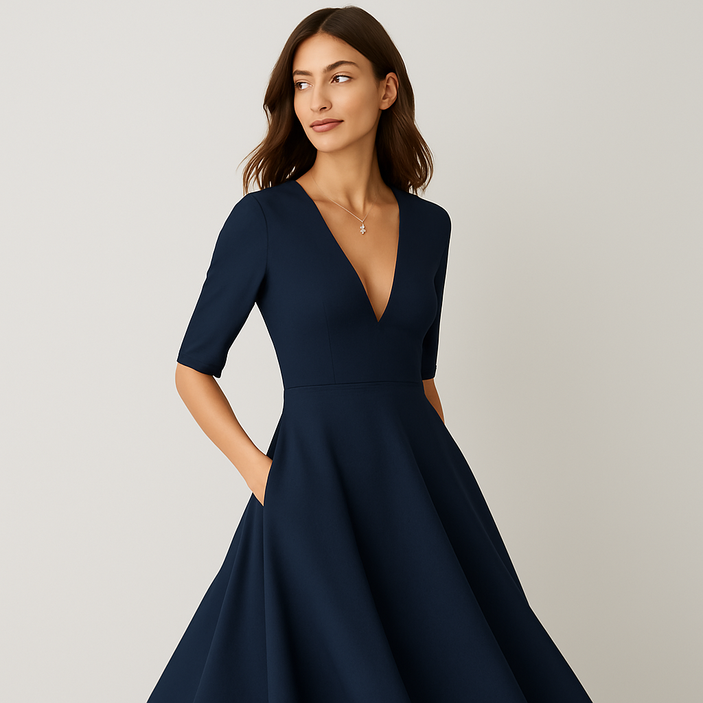Elan Midi Flare-kjole – Raffinert stil for alle anledninger