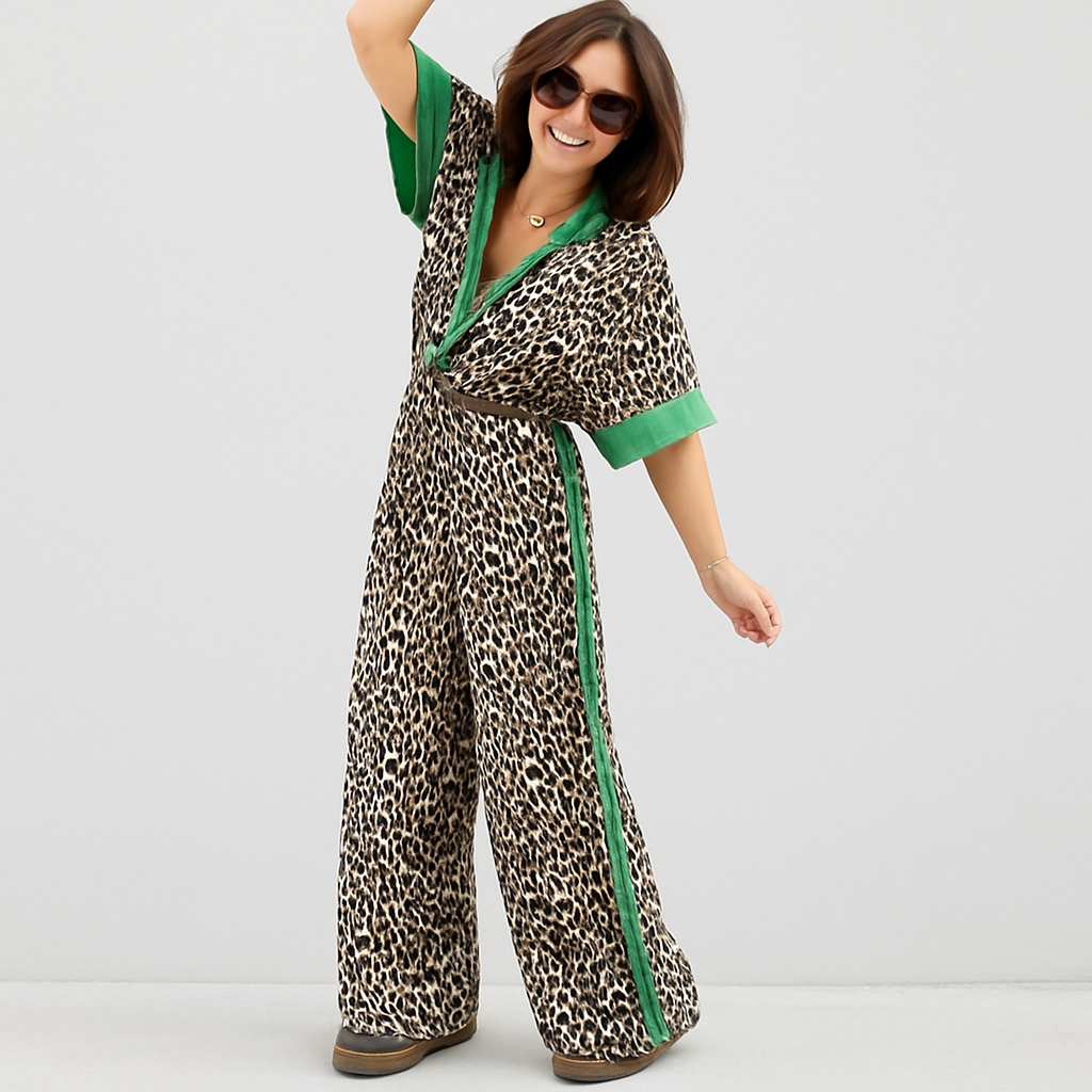 Klara Luxe Leopardprint todelt sett – Lett, avslappet passform