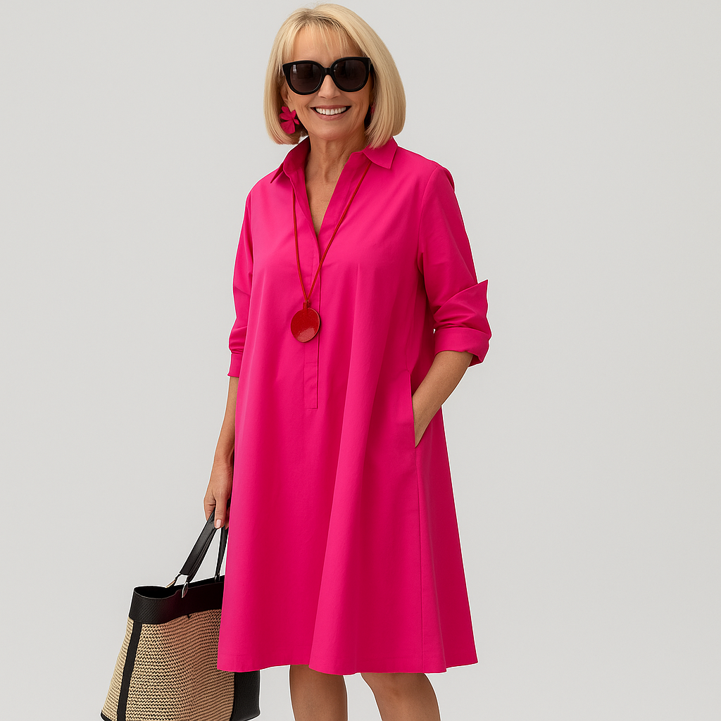 ÉlanChic – elegant skjortekjole for kvinner med en raffinert stil