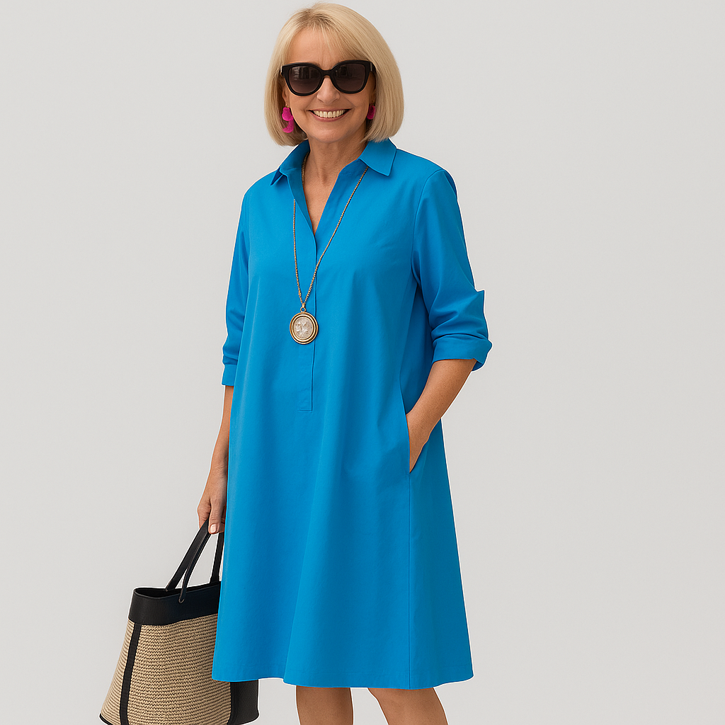 ÉlanChic – elegant skjortekjole for kvinner med en raffinert stil
