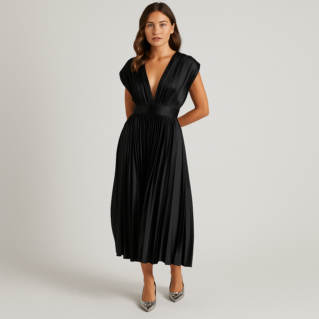 Serena - Elegant plissert maxikjole