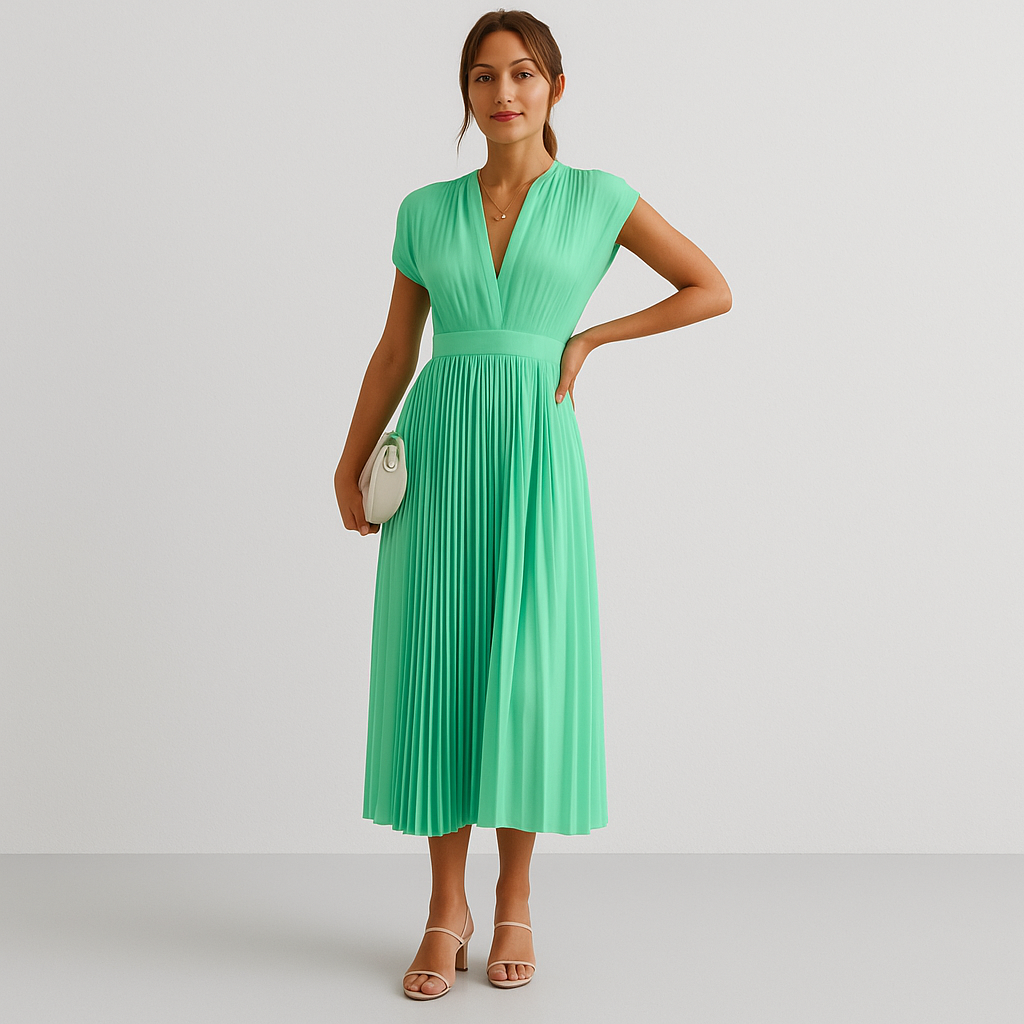 Serena - Elegant plissert maxikjole