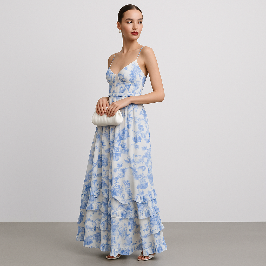 Colette - Blomsterkorset Maxikjole