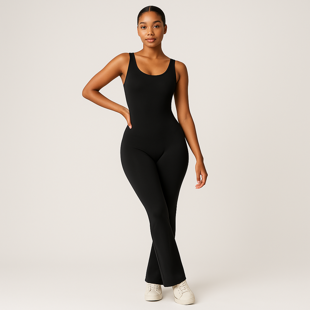 Mireille - Utsvingt jumpsuit med V-rygg