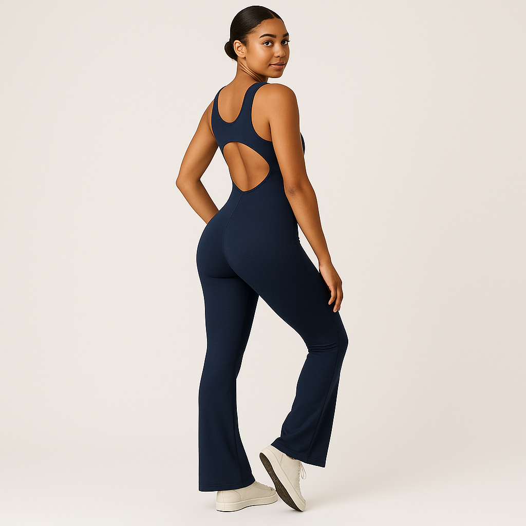 Mireille - Utsvingt jumpsuit med V-rygg