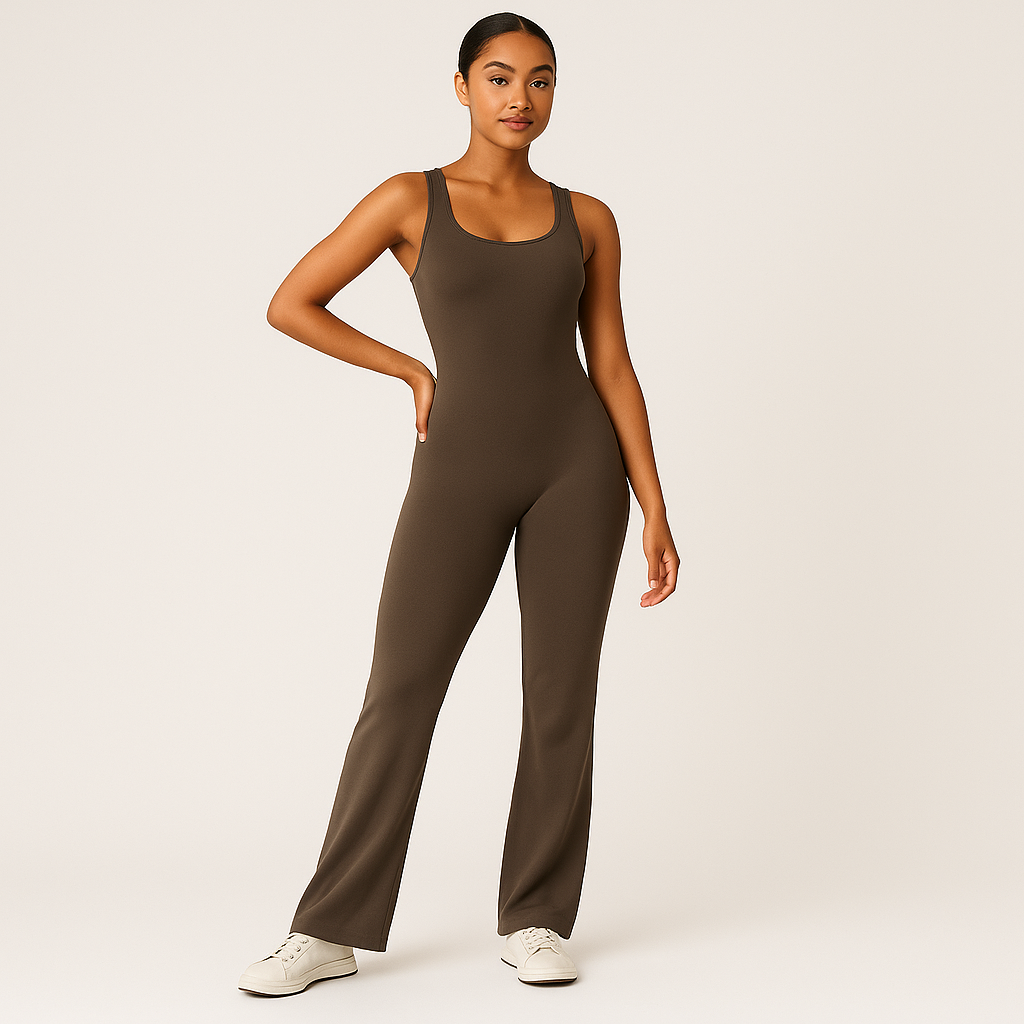 Mireille - Utsvingt jumpsuit med V-rygg