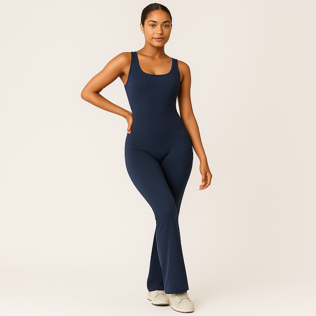 Mireille - Utsvingt jumpsuit med V-rygg