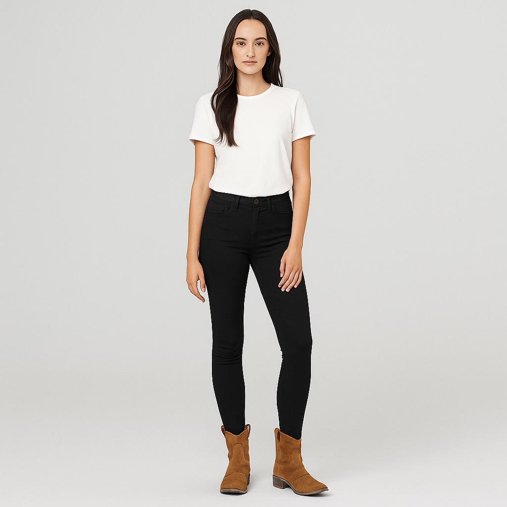 Rustler dame vintage westernstøvler – komfortabel cowgirl-stil til midt på leggen