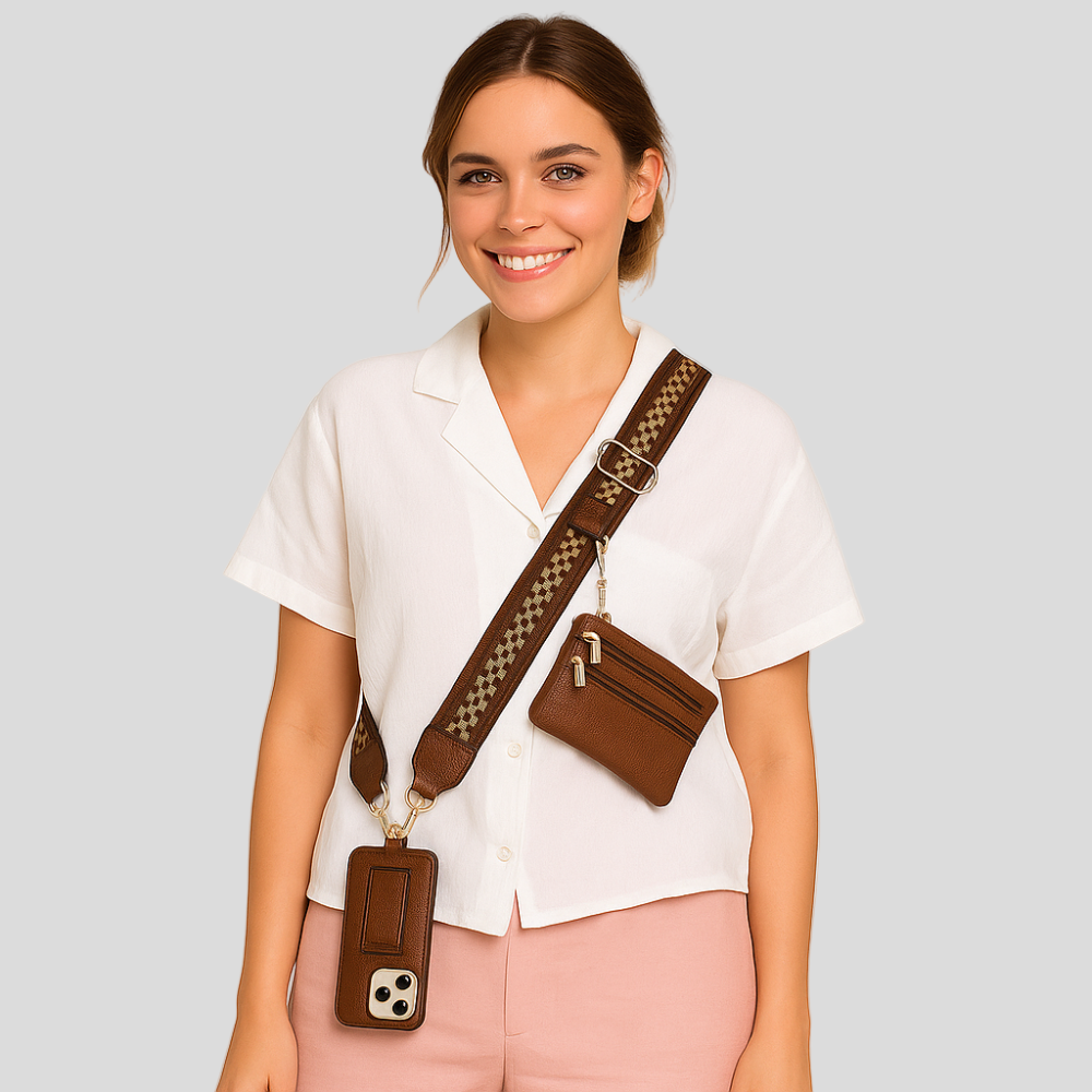 SecureZip | Stilig crossbody-telefonholder med lommebok