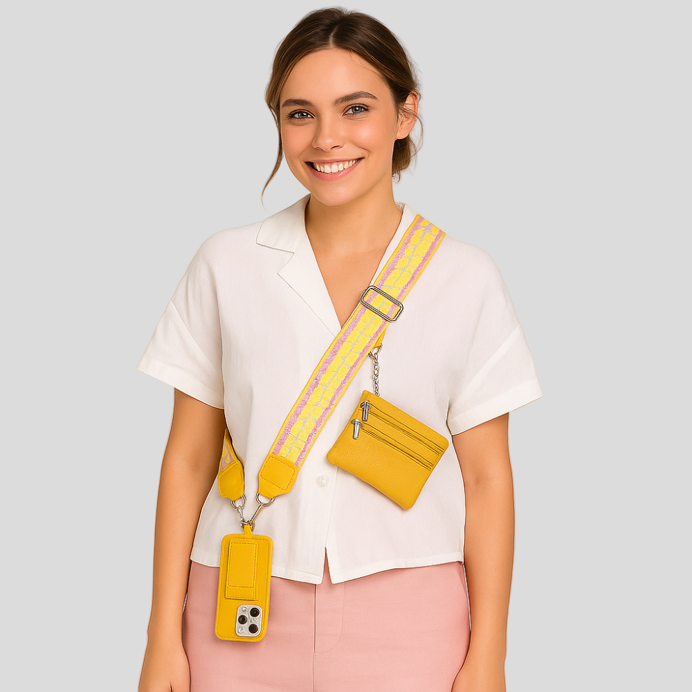 SecureZip | Stilig crossbody-telefonholder med lommebok