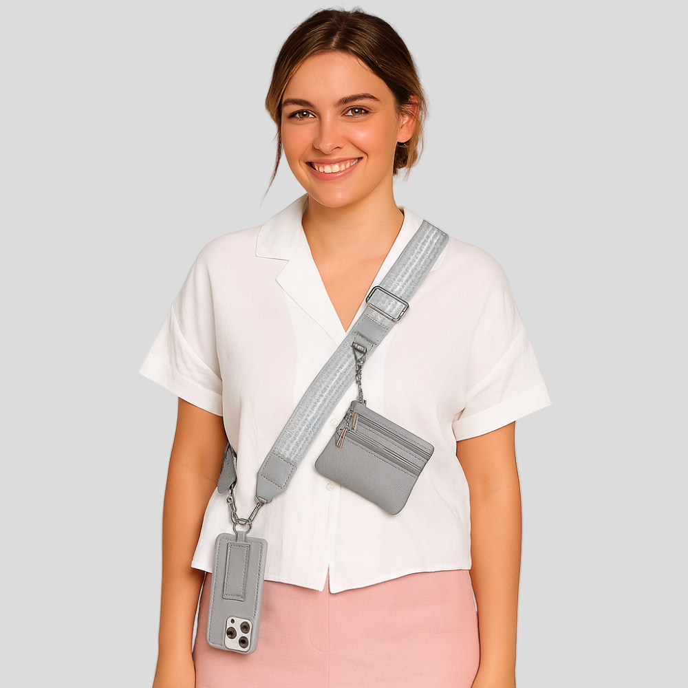 SecureZip | Stilig crossbody-telefonholder med lommebok