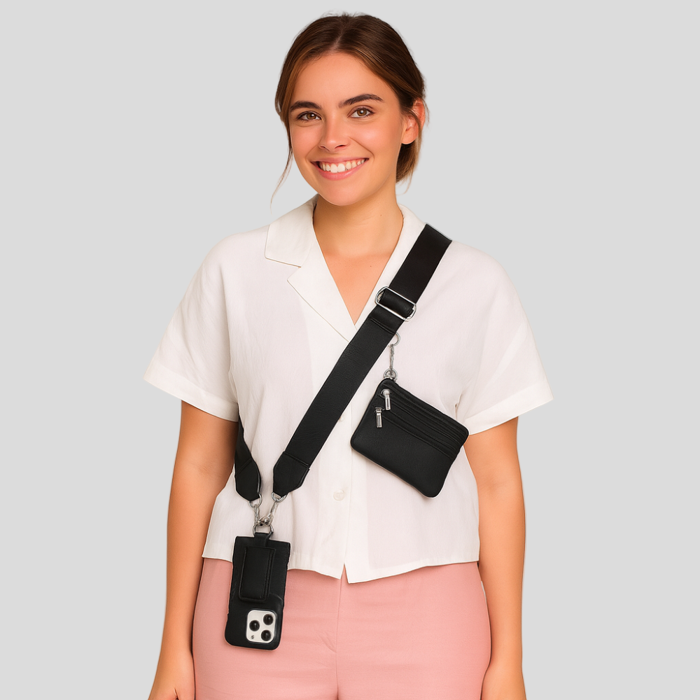 SecureZip | Stilig crossbody-telefonholder med lommebok