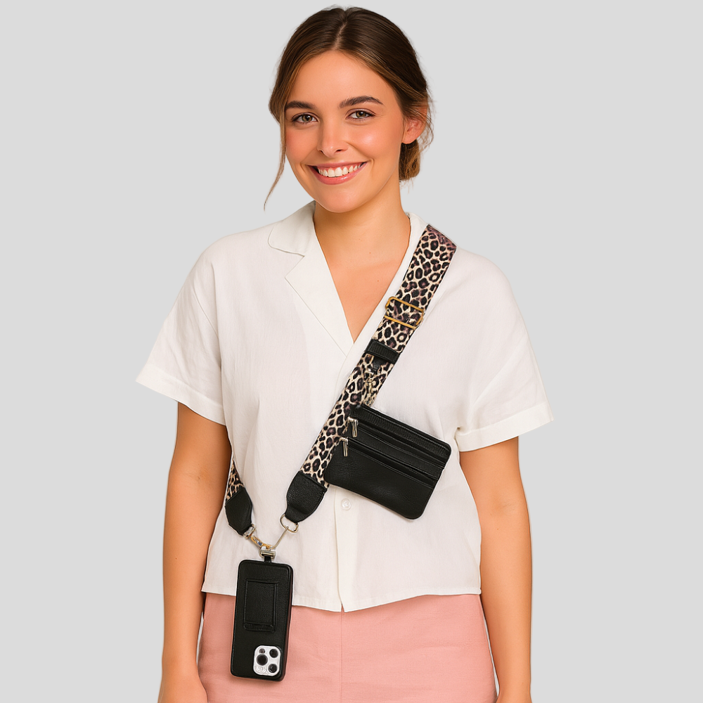 SecureZip | Stilig crossbody-telefonholder med lommebok