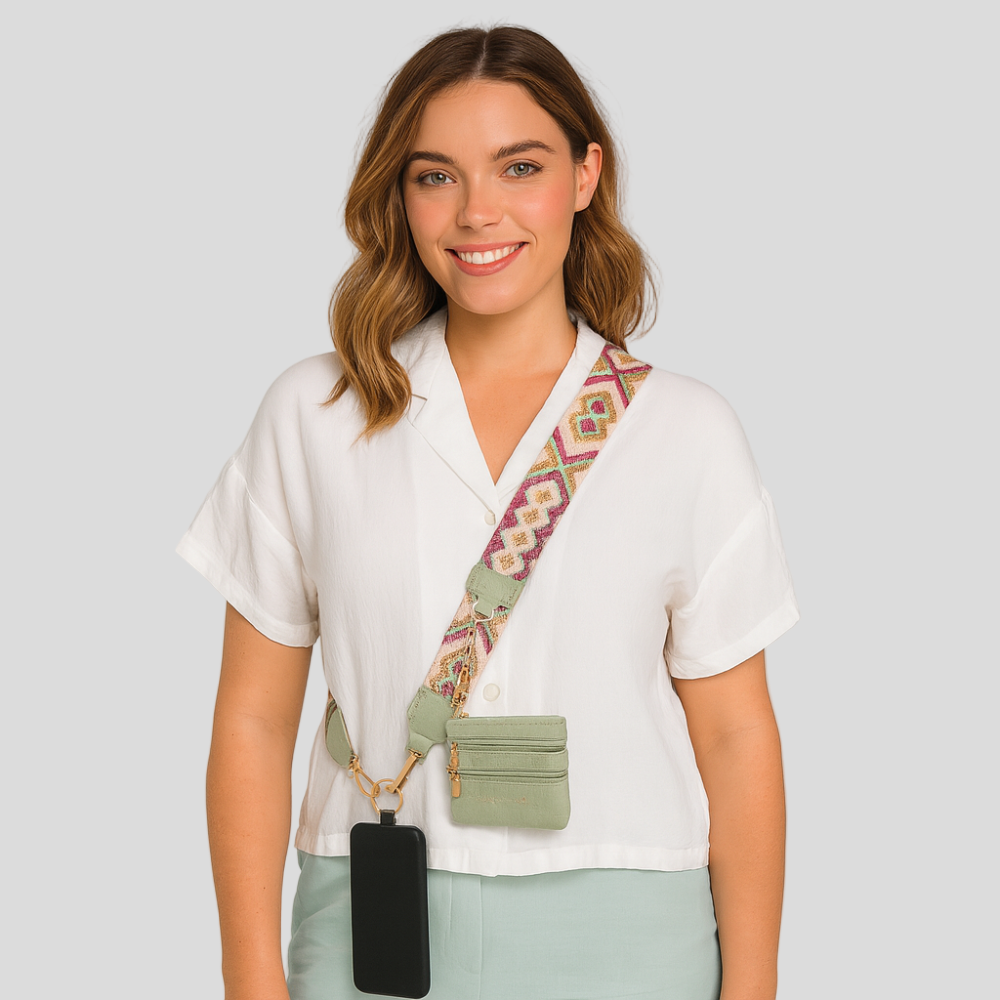 SecureZip | Stilig crossbody-telefonholder med lommebok