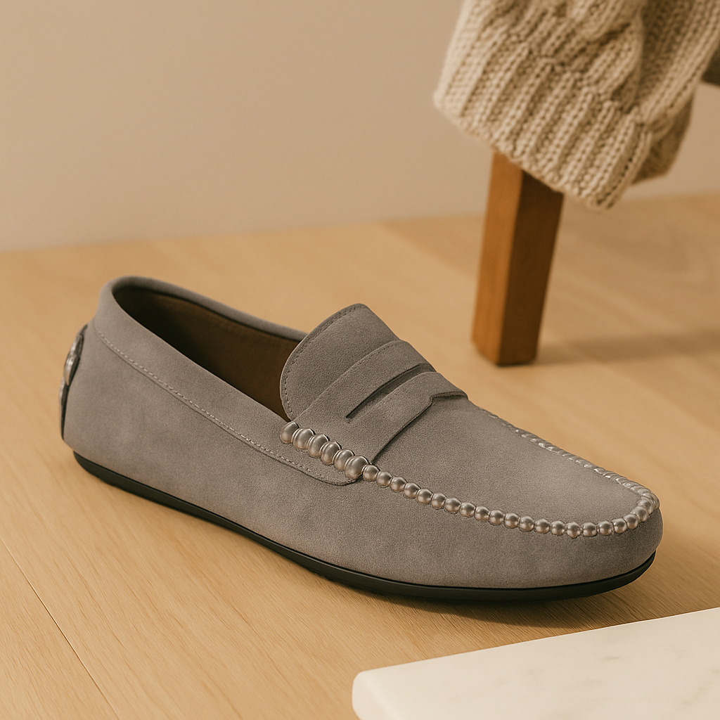 Milano herreloafers i skinn – klassiske tøfler med sklisikker såle