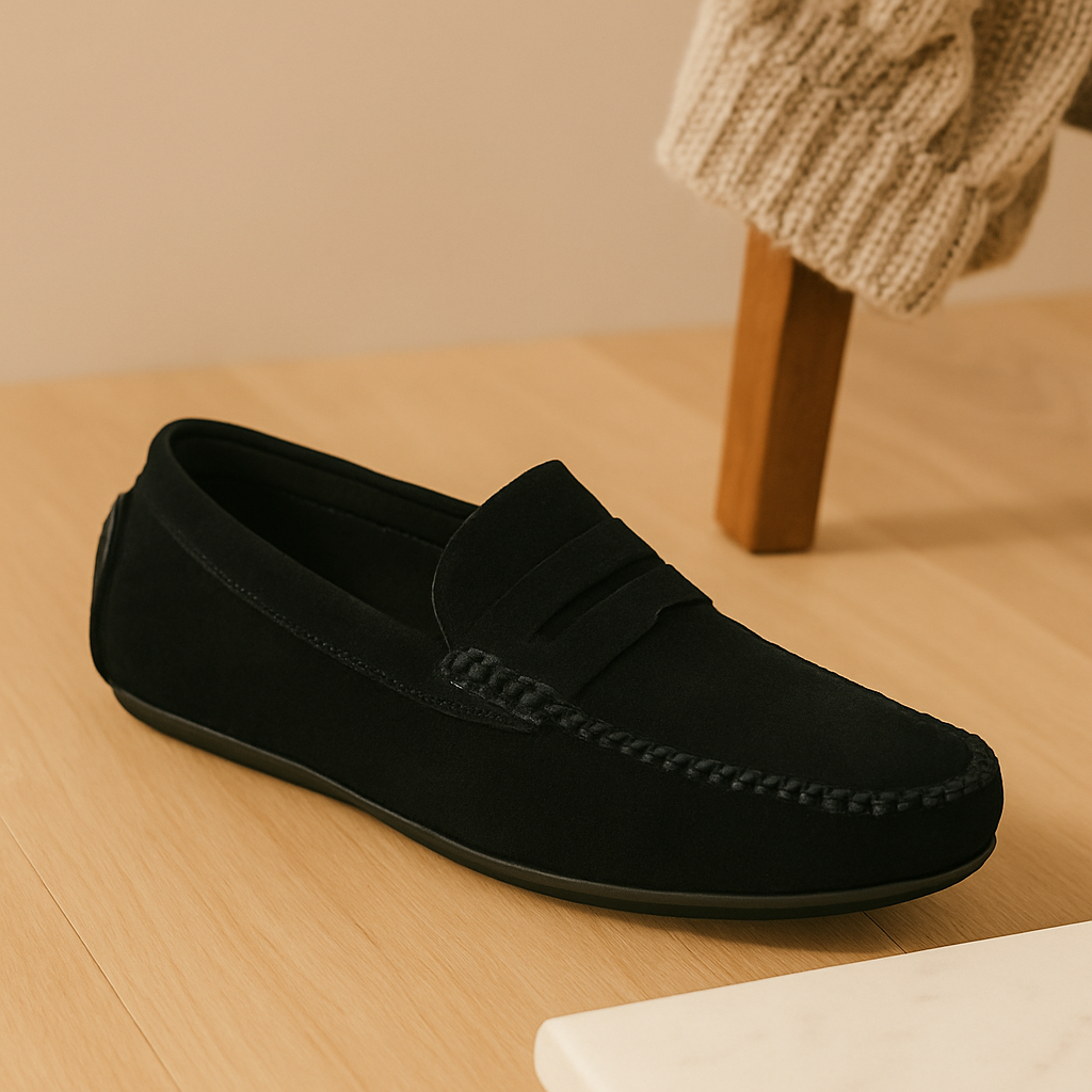Milano herreloafers i skinn – klassiske tøfler med sklisikker såle
