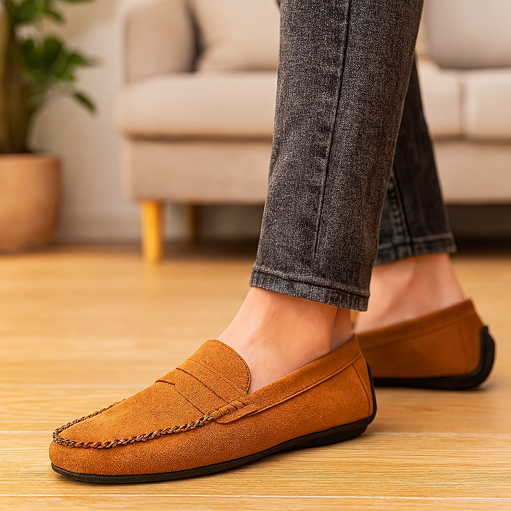 Milano herreloafers i skinn – klassiske tøfler med sklisikker såle