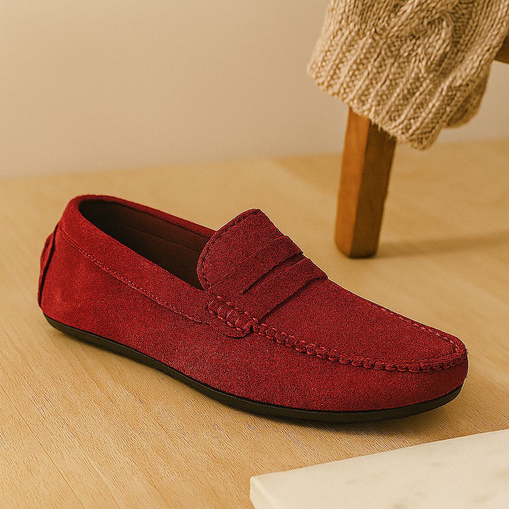 Milano herreloafers i skinn – klassiske tøfler med sklisikker såle