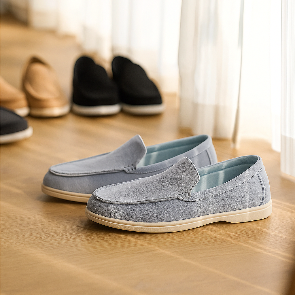 Pustende nettingloafers for menn – lette slip-on sommersko
