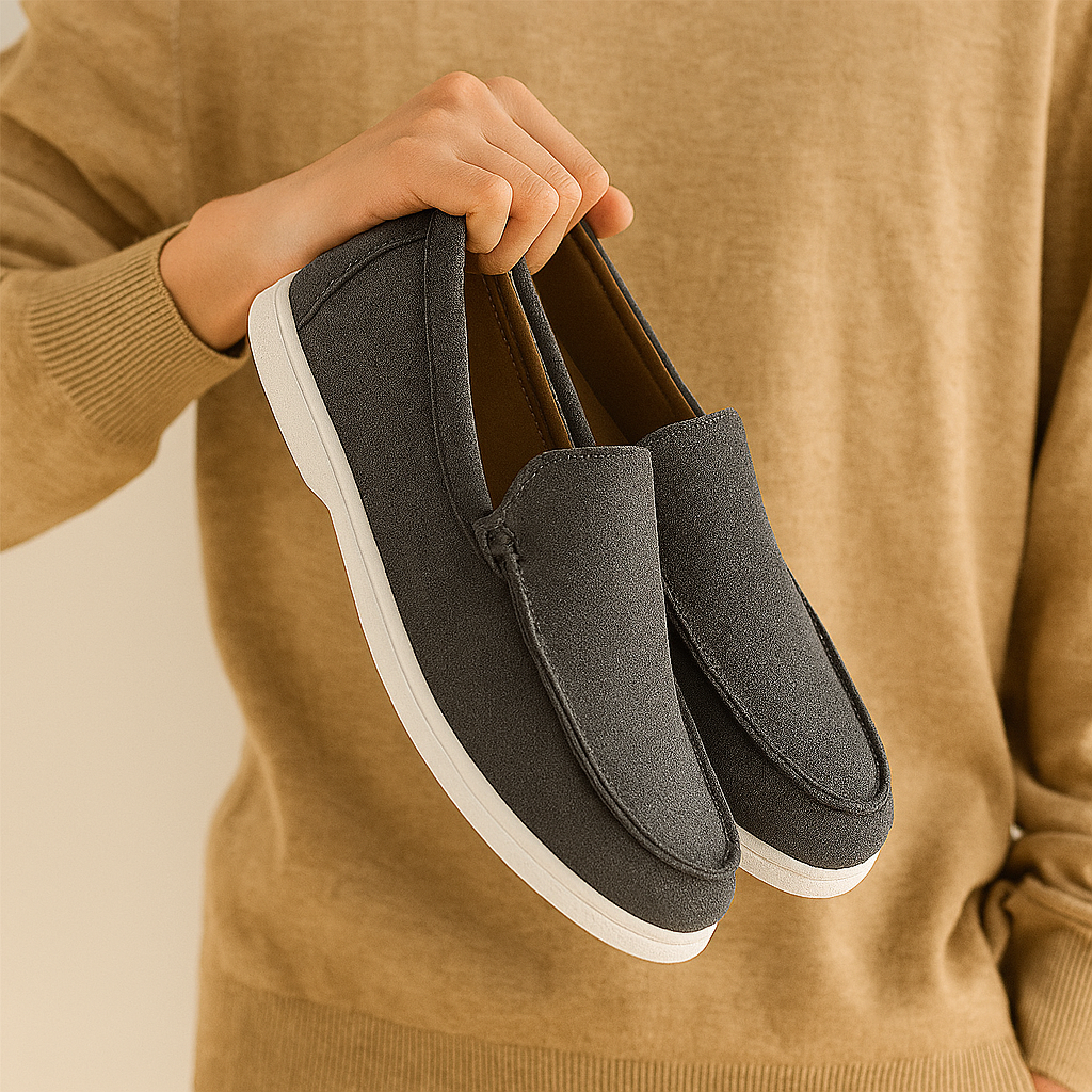 Pustende nettingloafers for menn – lette slip-on sommersko