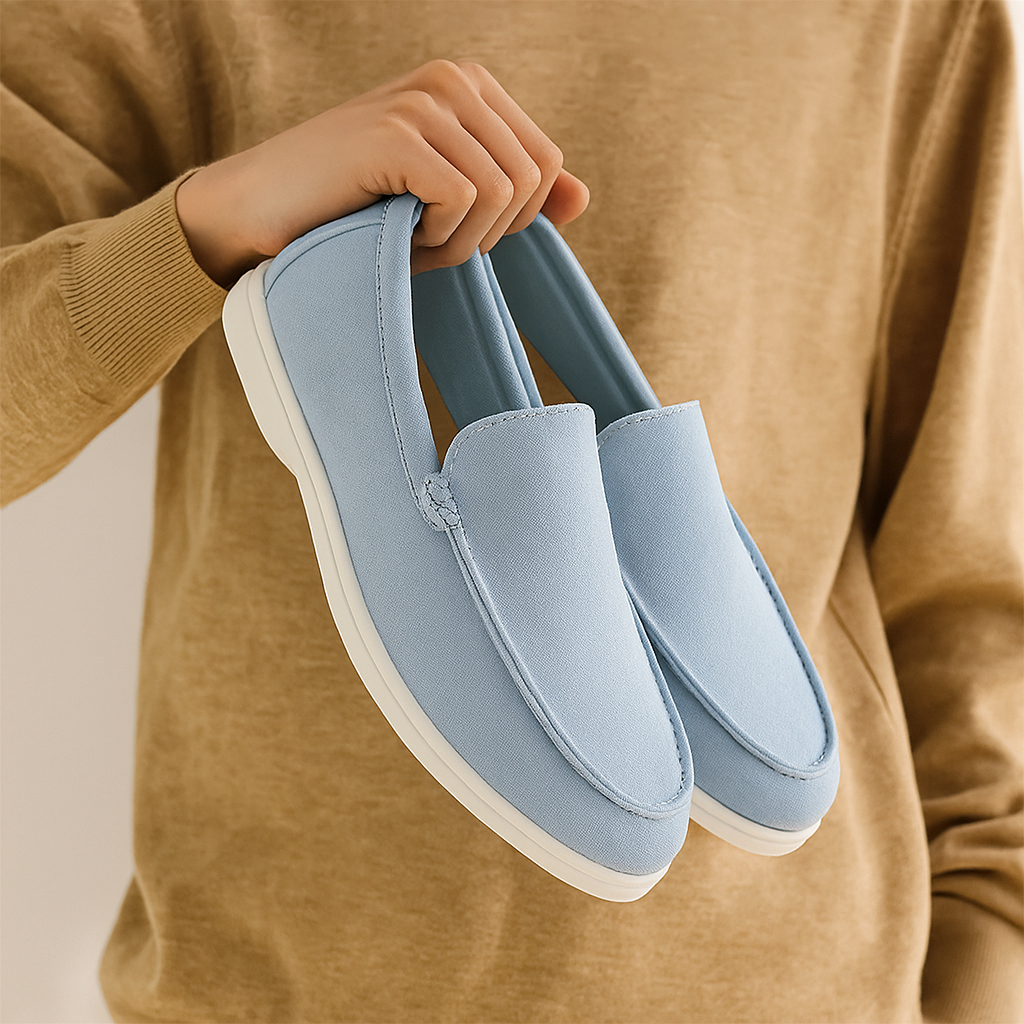 Pustende nettingloafers for menn – lette slip-on sommersko