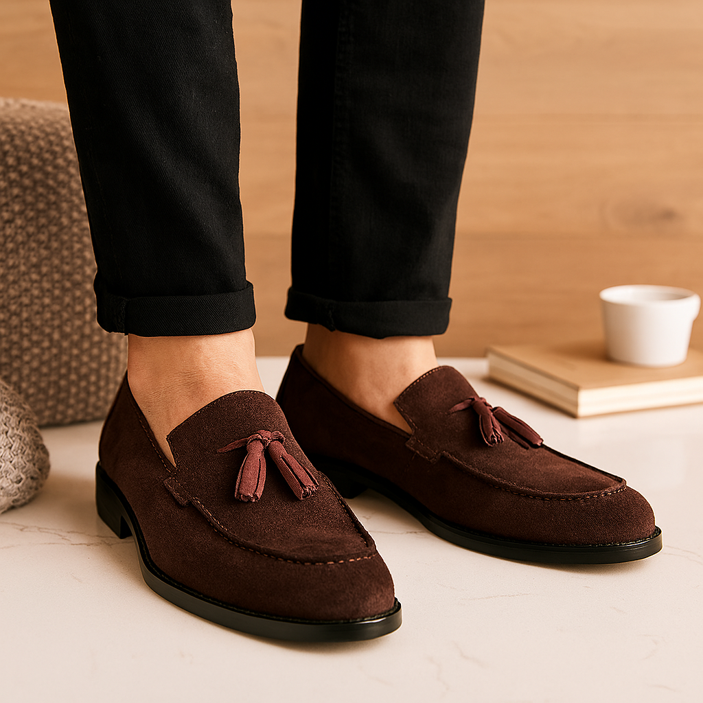 London-loafers i semsket skinn – fleksible og stilige herresko