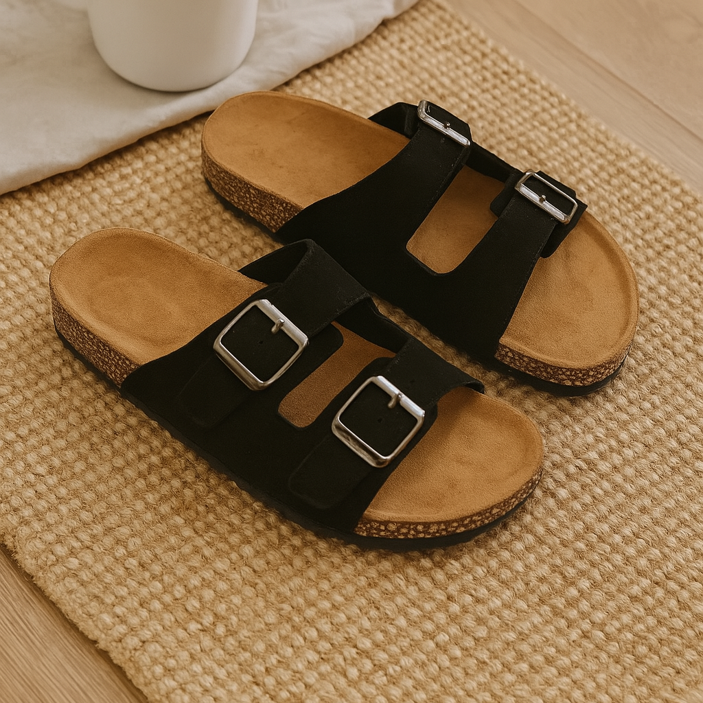 Herresandaler i retrostil – Justerbar dobbel spenne for avslappet komfort