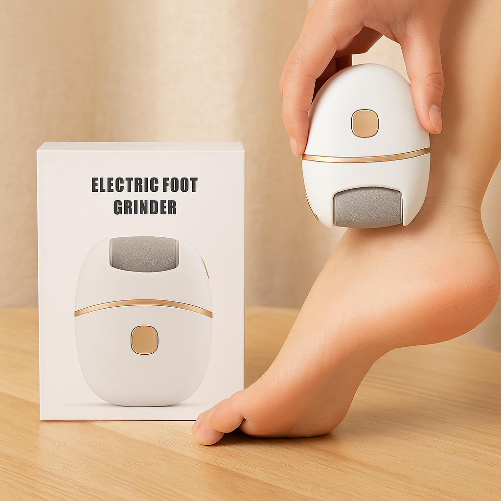 Elektrisk hard hudfjerner – 6 utskiftbare hoder, USB-oppladbar, glatter ut og polerer føttene dine