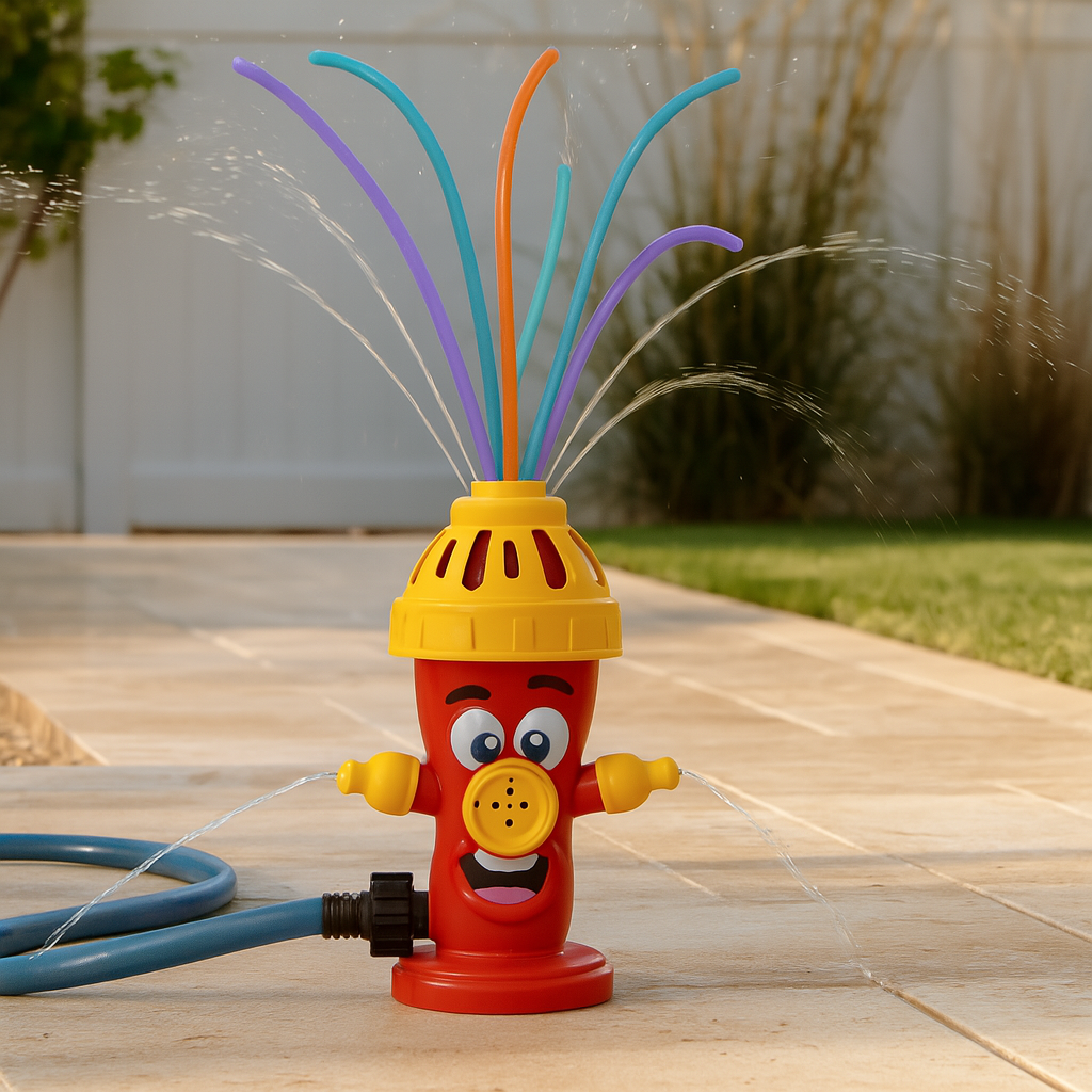 Hydrantsprinkler for barn – roterende vannleke for vannleker i hagen