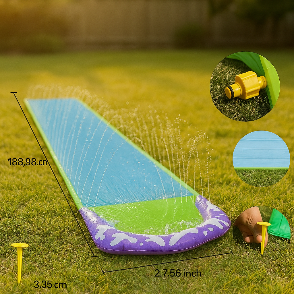 Kjempestor oppblåsbar vannsklie (5,0 m) – 73,66 cm bred – for barn og voksne
