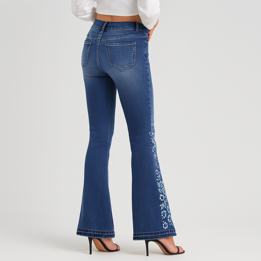 Yve – Stretch-jeans med utsving til dame – Avslappet, slengende stil