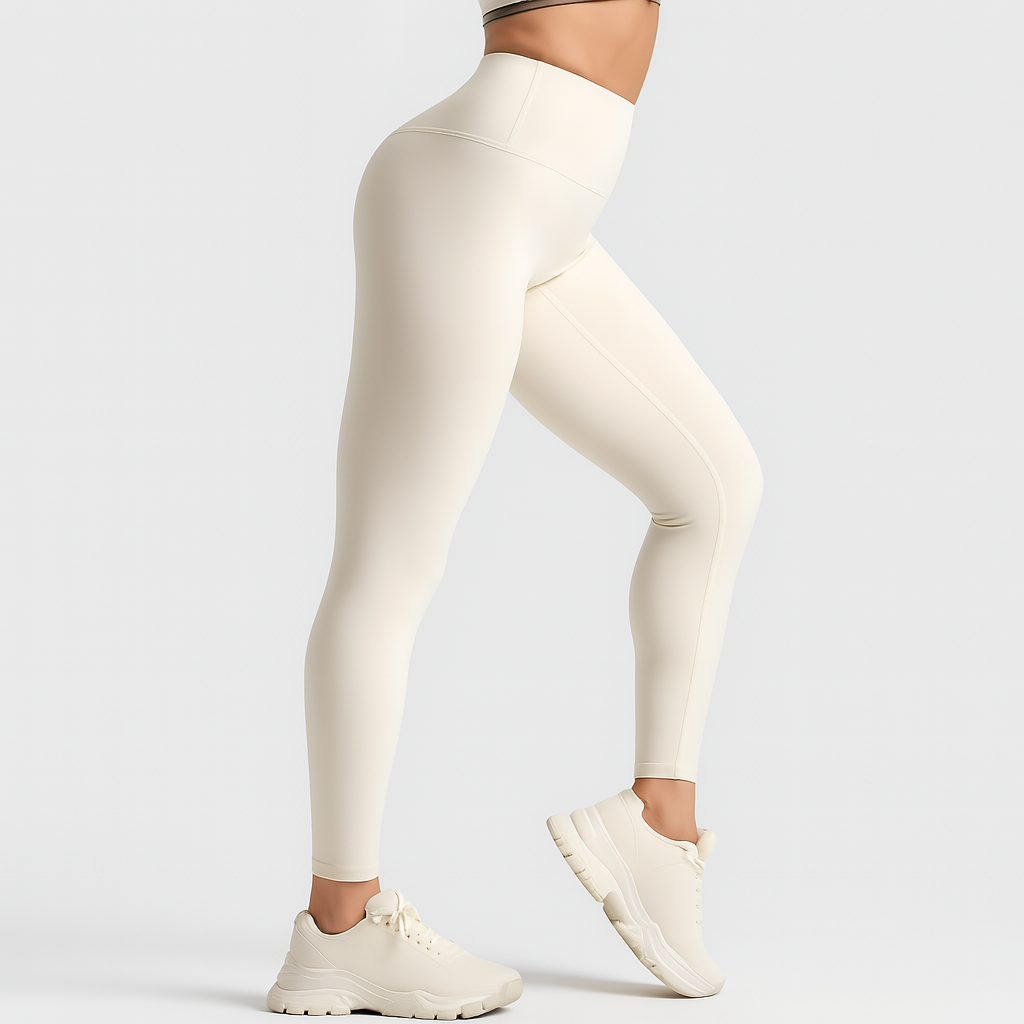 Yogaleggings med høy midje for kvinner – magekontroll og elastisk passform for yoga og pilates