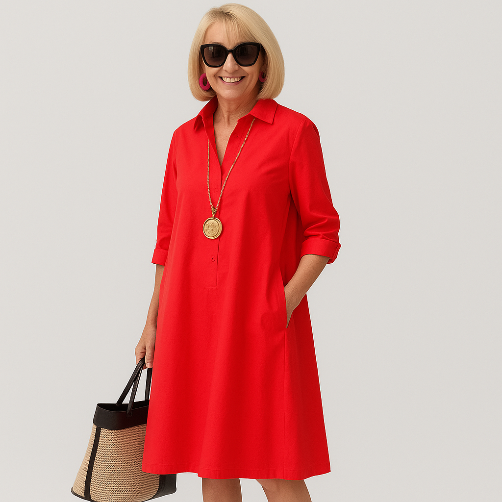 ÉlanChic – elegant skjortekjole for kvinner med en raffinert stil