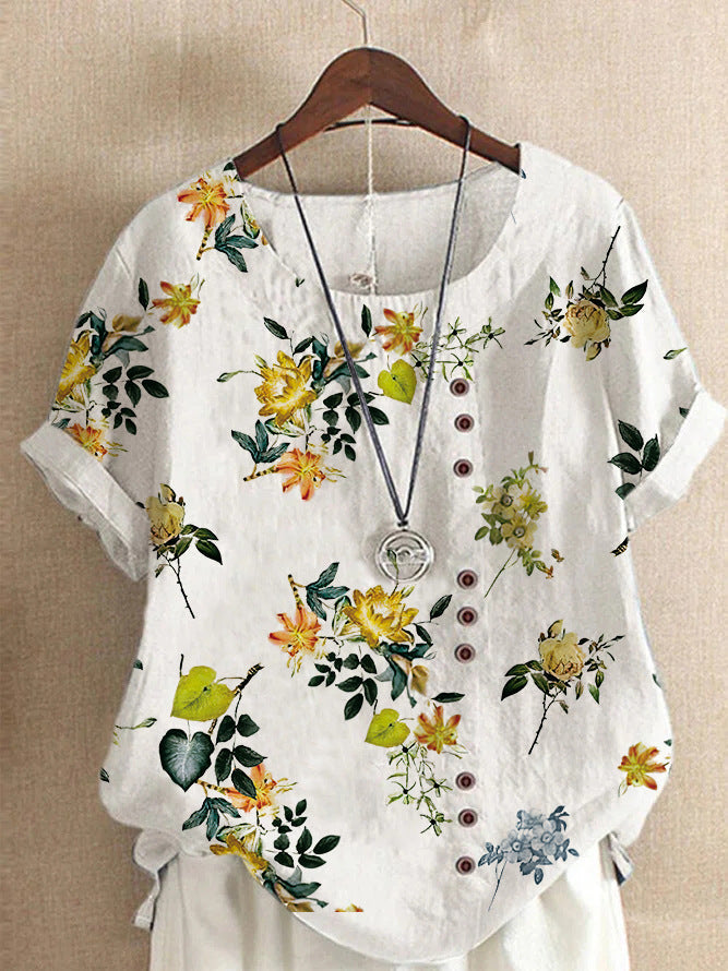 Elora - Elegant bluse med blomstertrykk for kvinner