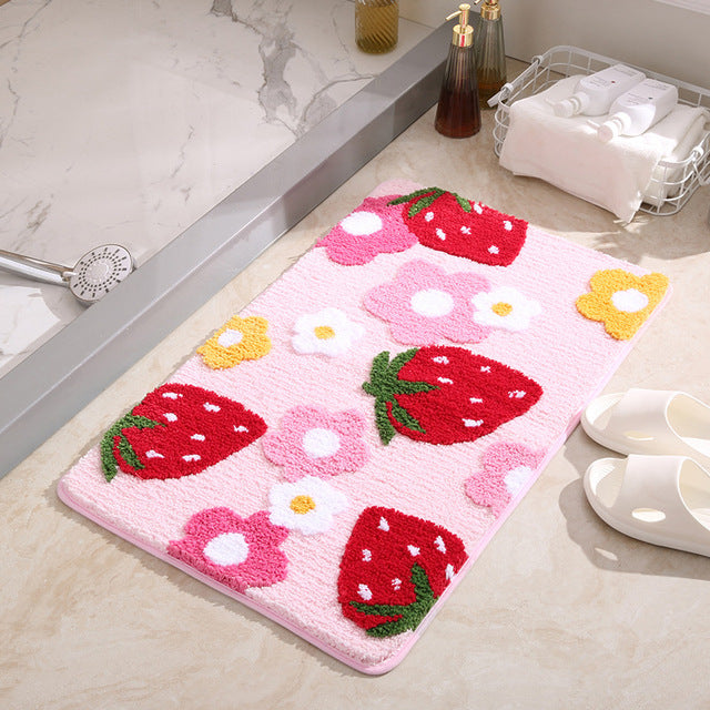 Berry Bliss - Bedårende jordbær- og blomsterbadematte