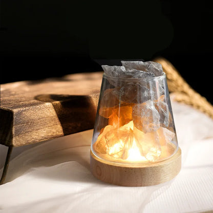 CrimsonEmber - Bordlampe med belysning i krystall