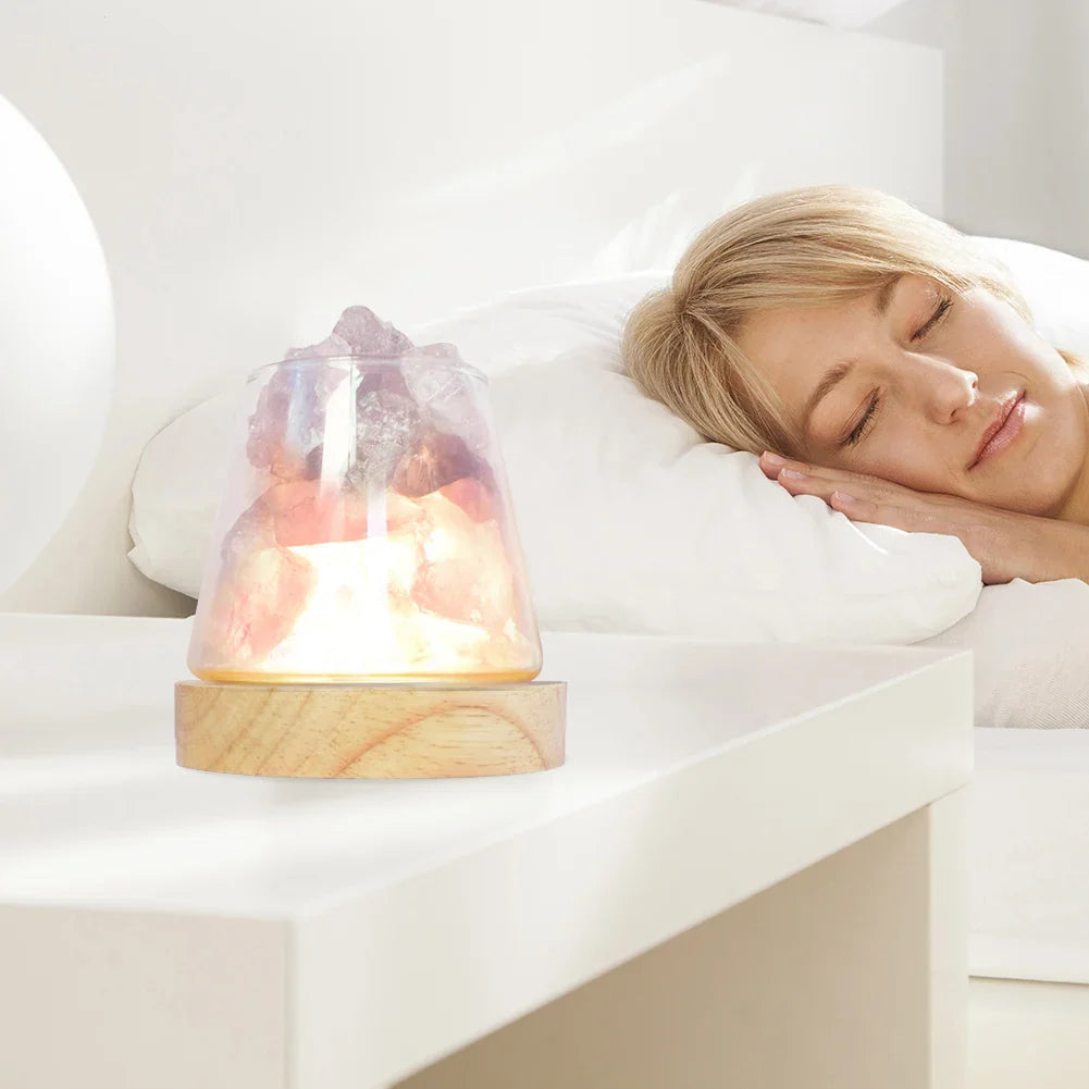 CrimsonEmber - Bordlampe med belysning i krystall